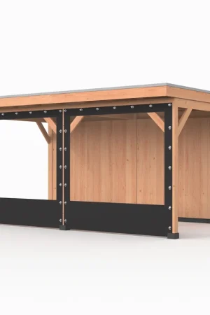Koop Vandaag Verandazeil Wand 500 cm Zwart - voor 14 x 14 cm Staanders
